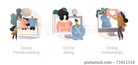 Social connection abstract concept vector illustrations. Social connection abstract concept vector illustrations. 73921318