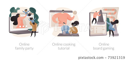 Quarantine leisure time abstract concept vector illustrations. Quarantine leisure time abstract concept vector illustrations. 73921319