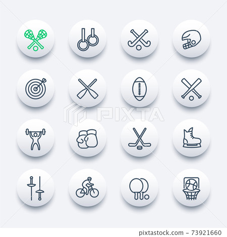sports line icons set, vector - Stock Illustration [73921660] - PIXTA