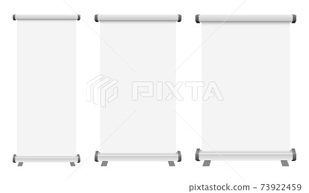 Blank roll up banner vector design illustration isolated on white background 73922459
