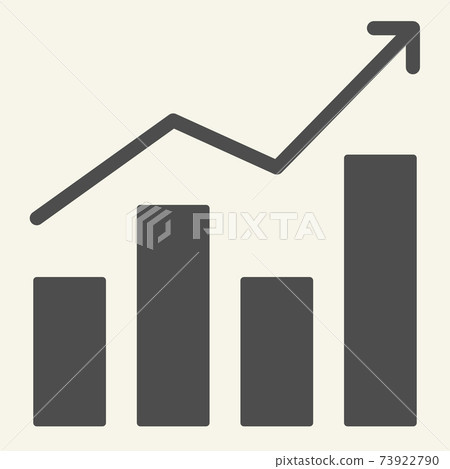 Diagram solid icon. Growth graph vector... - Stock Illustration ...
