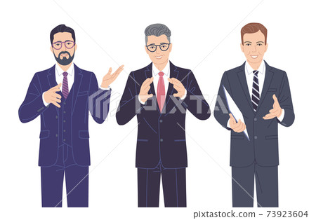 Speaking Business Men in Formal Suits Speaking Business Men in Formal Suits 73923604