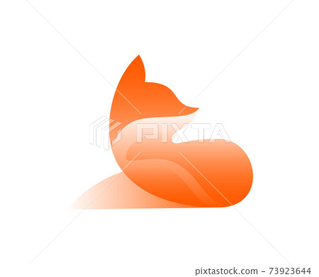 Vector fox in gradient style. Digital art 73923644