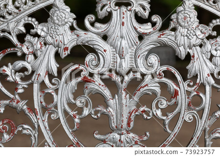 Close-up of benches in Alameda park, Santiago de Compostela, Spain 73923757