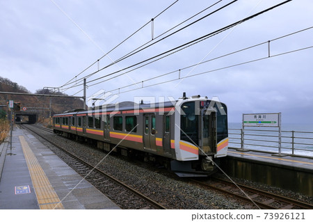 Omigawa Station in winter (Shin-Etsu Main Line) Omigawa Station in winter (Shin-Etsu Main Line) 73926121