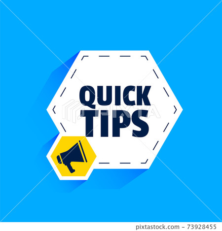 flat style quick tips background with megaphone 73928455