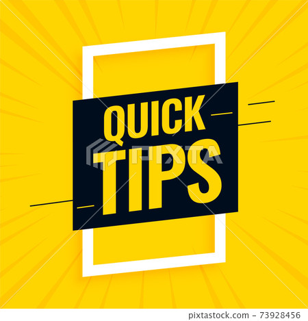 quick helpful tips yellow background design 73928456