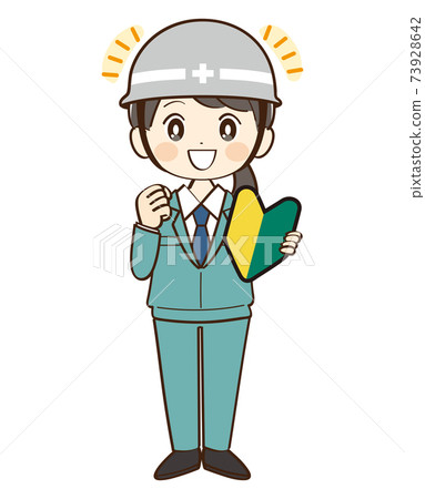 Female worker beginner helmet support Female worker beginner helmet support 73928642