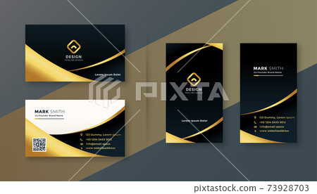 black and golden premium business card design - Stock Illustration ...