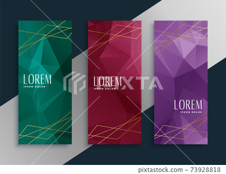 abstract low poly style premium banners set 73928818