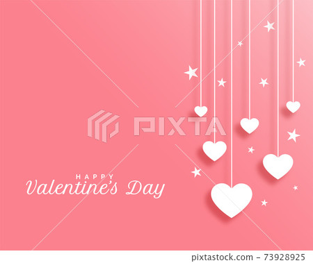 valentines day background with hanging hearts design valentines day background with hanging hearts design 73928925