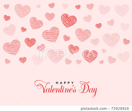 valentines day greeting design with doodle hearts valentines day greeting design with doodle hearts 73928928