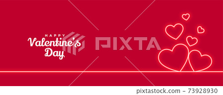 valentines day neon hearts romantic banner design valentines day neon hearts romantic banner design 73928930