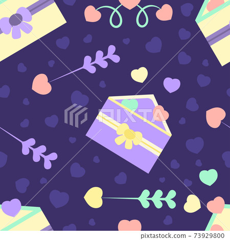 A seamless pattern with envelopes, arrows and sdles. Vector illustration for Valentine s Day. Romantic pattern for decorative packaging, fabric, wallpaper A seamless pattern with envelopes, arrows and sdles. Vector illustration for Valentine s Day. Romantic pattern for decorative packaging, fabric, wallpaper 73929800