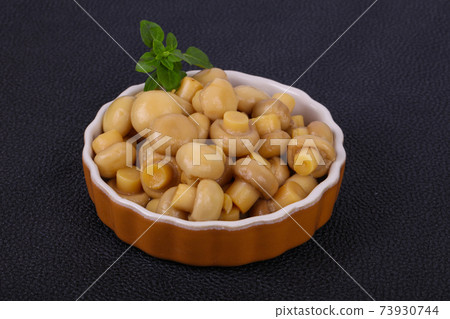 Pickled champignon heap in the bowl Pickled champignon heap in the bowl 73930744