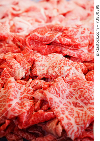 無限量供應高級牛肉，大理石花紋的肉和飽滿的肉 73930899