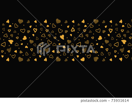 Seamless vector pattern gold hearts on black... - Stock Illustration ...