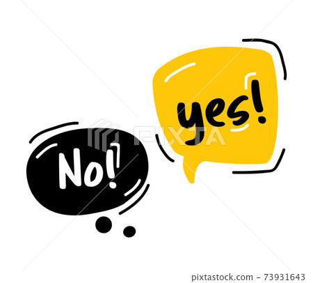 Yes or no Speech Bubble. Hand drawn doodle speech bubbles 73931643