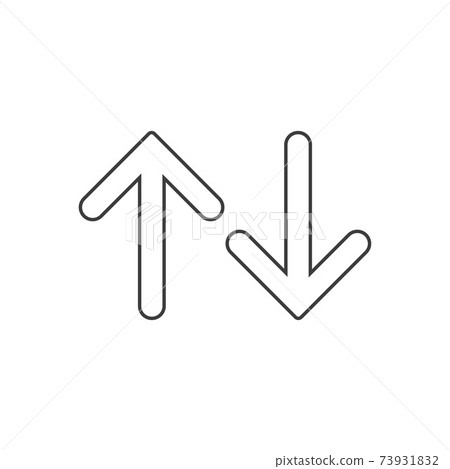 Arrow, down, up icon. Vector illustration, flat design. Arrow, down, up icon. Vector illustration, flat design. 73931832