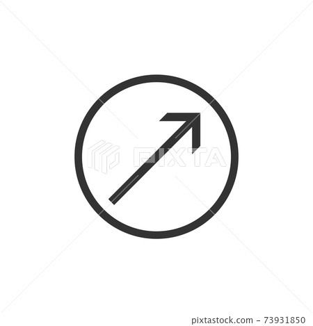 Arrow, left up icon. Vector illustration, flat design. 73931850