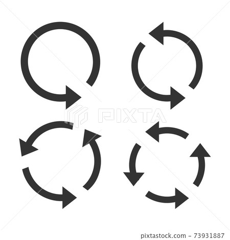 Arrow, refresh, update icon set. Vector illustration, flat design. 73931887