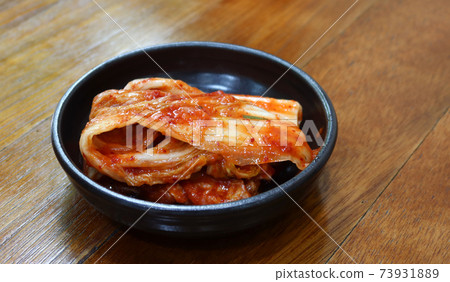 Bowl and kimchi, cabbage kimchi 73931889