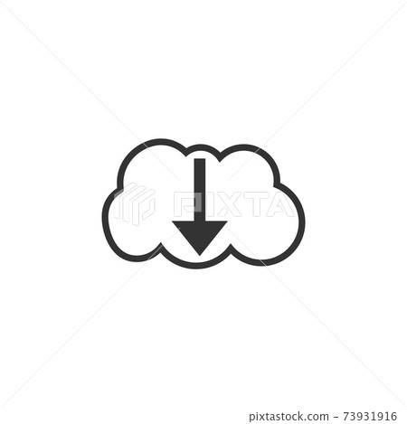 Cloud download icon. Vector illustration. Flat... - Stock Illustration ...