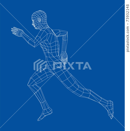 Wireframe running man. Vector - Stock Illustration [73932148] - PIXTA