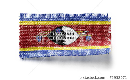 Swaziland flag on a piece of cloth on a white background Swaziland flag on a piece of cloth on a white background 73932971