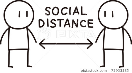 Two men and women who maintain social distance 73933385