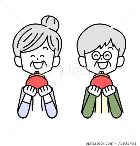 An elderly couple with a warm wallet 73933451