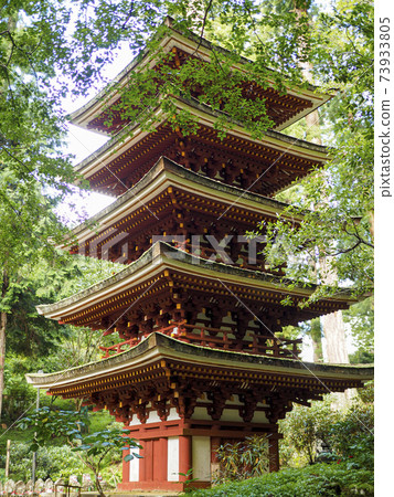 Murouji Five-storied Pagoda in the Fresh Green Murouji Five-storied Pagoda in the Fresh Green 73933805