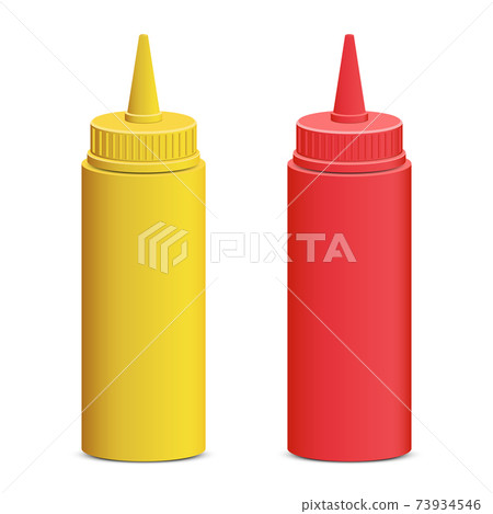 Ketchup and mustard bottle vector design illustration isolated on white background Ketchup and mustard bottle vector design illustration isolated on white background 73934546