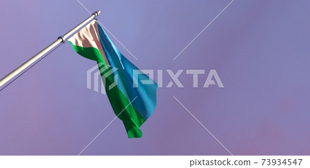 3d rendering of the national flag of the Djibouti 3d rendering of the national flag of the Djibouti 73934547