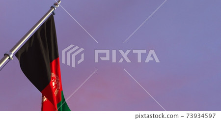 3d rendering of the national flag of the Afghanistan 3d rendering of the national flag of the Afghanistan 73934597