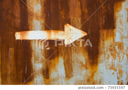 Arrow drawn on metal Arrow drawn on metal 73935597