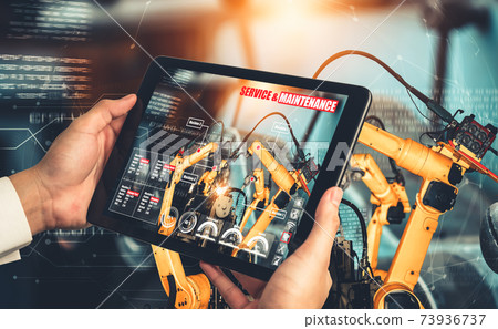 Engineer controls robotic arms by augmented reality industry technology 73936737