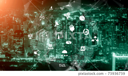 Advanced communication and global internet network connection in smart city 73936739