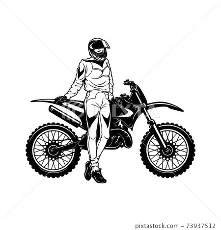 Motocross sport vector sketch Stock Vector