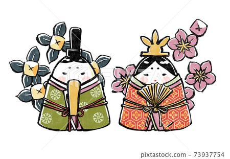 Handmade male and female chicks with egg shells with tachibana and cherry blossoms Handmade male and female chicks with egg shells with tachibana and cherry blossoms 73937754
