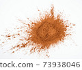 Pile cocoa powder on white background 73938046