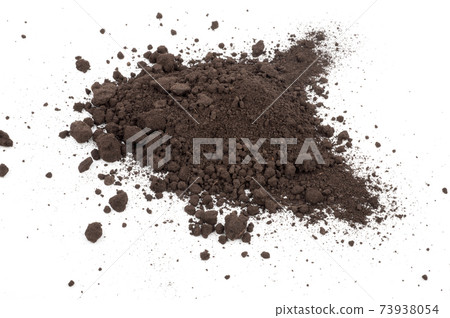Heap of soil on a white background 73938054