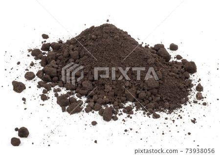 Heap of soil on a white background 73938056