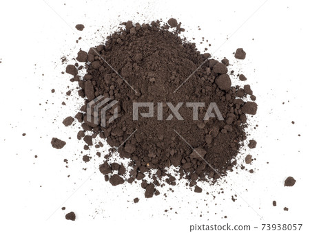 Heap of soil on a white background 73938057