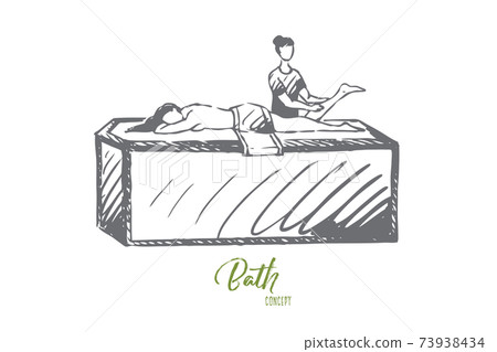 Turkish, bath, relaxation, spa, leisure concept. Hand drawn isolated vector. 73938434