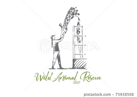 Animal, wild, giraffe, rescue, zoo concept. Hand drawn isolated vector. Animal, wild, giraffe, rescue, zoo concept. Hand drawn isolated vector. 73938508