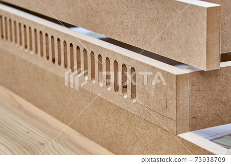 Joinery. Cabinet building process. Wooden furniture manufacturing process. Furniture manufacture. Close-up 73938709