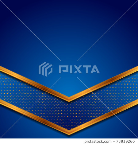 Luxury golden arrows with shiny dots on blue background Luxury golden arrows with shiny dots on blue background 73939260