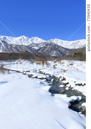Hakuba Winter: Northern Alps seen from Hakuba Bridge 73940438