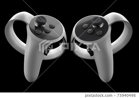 Virtual reality controllers for online and cloud gaming isolated on black 73940498